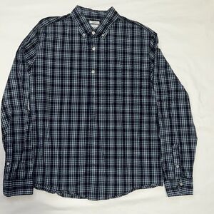 Gap Untucked blue plaid shirt.